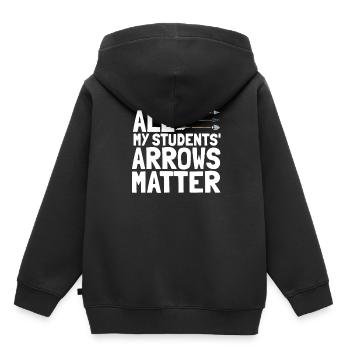 Tir à l’arc Flèche Tir à l’arc Tir à l’arc - Sweat Premium à capuche enfant bio - noir - Dos - AI Model Kid Male (0cm)