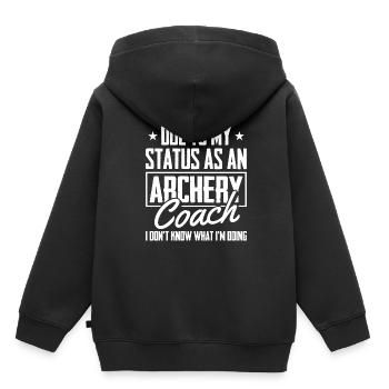 Tir à l’arc Flèche Tir à l’arc Tir à l’arc - Sweat Premium à capuche enfant bio - noir - Dos - AI Model Kid Male (0cm)
