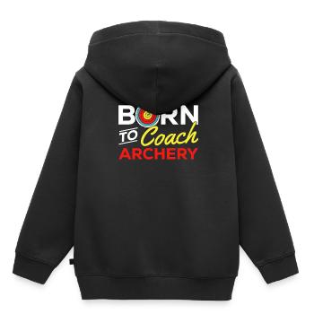 Tir à l’arc Flèche Tir à l’arc Tir à l’arc - Sweat Premium à capuche enfant bio - noir - Dos - AI Model Kid Male (0cm)