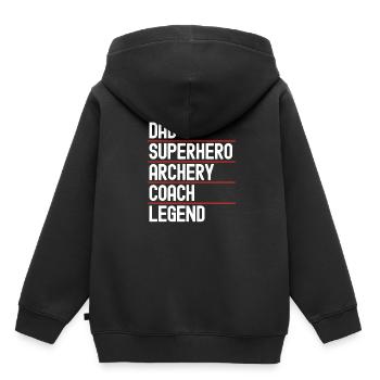 Tir à l’arc Flèche Tir à l’arc Tir à l’arc - Sweat Premium à capuche enfant bio - noir - Dos - AI Model Kid Male (0cm)
