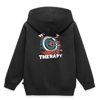 Tir à l’arc Flèche Tir à l’arc Tir à l’arc - Sweat Premium à capuche enfant bio - noir - Dos - AI Model Kid Male (0cm)