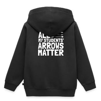 Tir à l’arc Flèche Tir à l’arc Tir à l’arc - Sweat Premium à capuche enfant bio - noir - Dos - AI Model Kid Male (0cm)