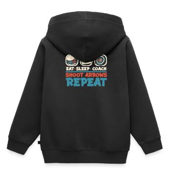 Tir à l’arc Flèche Tir à l’arc Tir à l’arc - Sweat Premium à capuche enfant bio - noir - Dos - AI Model Kid Male (0cm)