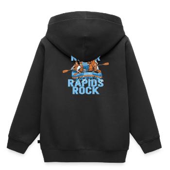 Rafting Wildwasser Kanu Kajak - Kinder Premium Organic Hoodie - Schwarz - Hinten - AI Model Kid Male (0cm)