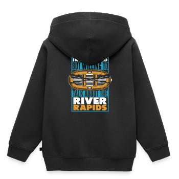 Rafting Wildwasser Kanu Kajak - Kinder Premium Organic Hoodie - Schwarz - Hinten - AI Model Kid Male (0cm)