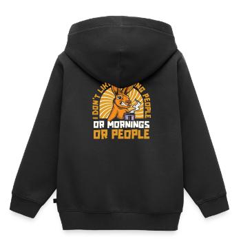 Kangourou - Sweat Premium à capuche enfant bio - noir - Dos - AI Model Kid Male (0cm)