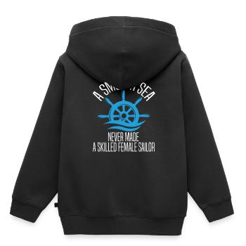 Seglen Segelboot Segler - Kinder Premium Organic Hoodie - Schwarz - Hinten - AI Model Kid Male (0cm)