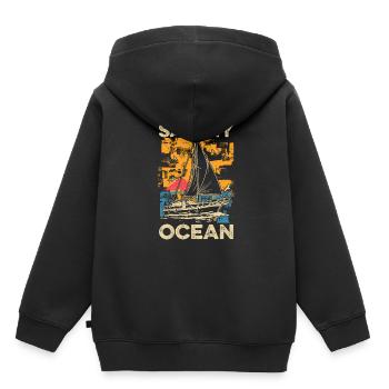 Seglen Segelboot Segler - Kinder Premium Organic Hoodie - Schwarz - Hinten - AI Model Kid Male (0cm)