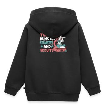 Seglen Segelboot Segler - Kinder Premium Organic Hoodie - Schwarz - Hinten - AI Model Kid Male (0cm)