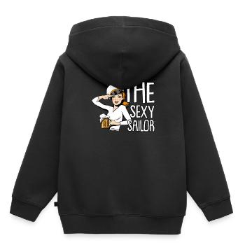 Seglen Segelboot Segler - Kinder Premium Organic Hoodie - Schwarz - Hinten - AI Model Kid Male (0cm)