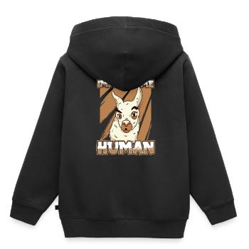 Alpaga - Sweat Premium à capuche enfant bio - noir - Dos - AI Model Kid Male (0cm)
