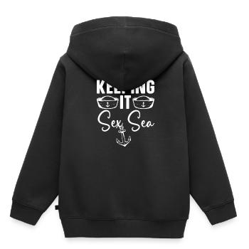 Seglen Segelboot Segler - Kinder Premium Organic Hoodie - Schwarz - Hinten - AI Model Kid Male (0cm)