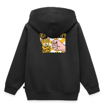Location de chat Chat Domestique Cat - Sweat Premium à capuche enfant bio - noir - Dos - AI Model Kid Male (0cm)