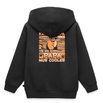 Katze Mietzekatze Hauskatze - Kinder Premium Organic Hoodie - Schwarz - Hinten - AI Model Kid Male (0cm)