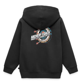 Tir à l’arc Flèche Tir à l’arc Tir à l’arc - Sweat Premium à capuche enfant bio - noir - Dos - AI Model Kid Male (0cm)