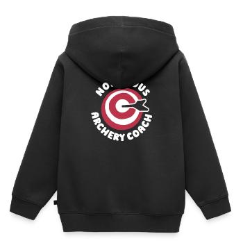 Tir à l’arc Flèche Tir à l’arc Tir à l’arc - Sweat Premium à capuche enfant bio - noir - Dos - AI Model Kid Male (0cm)