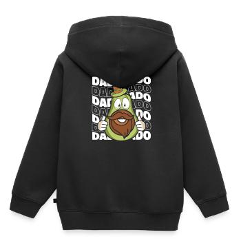 Father Papa - Kids Premium Organic Hoodie - black - Back - AI Model Kid Male (0cm)