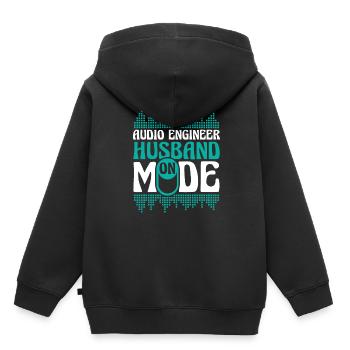 Ingénieur du son Ingénieur du son mari - Sweat Premium à capuche enfant bio - noir - Dos - AI Model Kid Male (0cm)