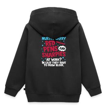 Krankenschwester Komisch - Kinder Premium Organic Hoodie - Schwarz - Hinten - AI Model Kid Male (0cm)