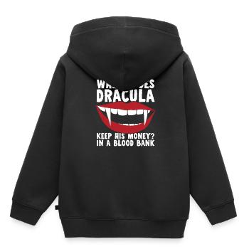 Halloween Drôle de Dracula - Sweat Premium à capuche enfant bio - noir - Dos - AI Model Kid Male (0cm)