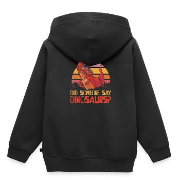 Dinosaure Dinosaure adulte - Sweat Premium à capuche enfant bio - noir - Dos - AI Model Kid Male (0cm)
