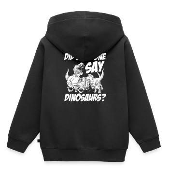 Dinosaure Dinosaure adulte - Sweat Premium à capuche enfant bio - noir - Dos - AI Model Kid Male (0cm)