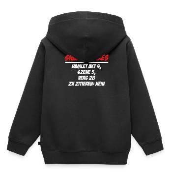 Schwarzer Humor Ironie - Kinder Premium Organic Hoodie - Schwarz - Hinten - AI Model Kid Male (0cm)