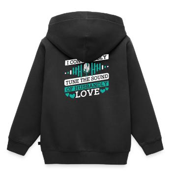 Ingénieur du son Ingénieur du son mari - Sweat Premium à capuche enfant bio - noir - Dos - AI Model Kid Male (0cm)