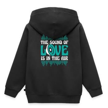 Ingénieur du son Ingénieur du son mari - Sweat Premium à capuche enfant bio - noir - Dos - AI Model Kid Male (0cm)