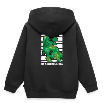 Dinosaure Dinosaure adulte - Sweat Premium à capuche enfant bio - noir - Dos - AI Model Kid Male (0cm)