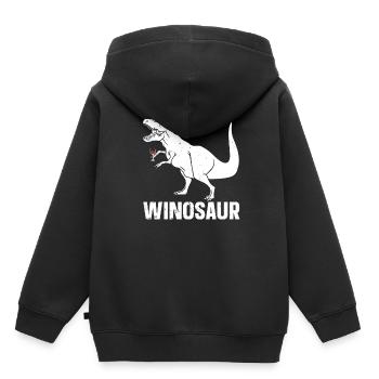 Dinosaure Dinosaure adulte - Sweat Premium à capuche enfant bio - noir - Dos - AI Model Kid Male (0cm)