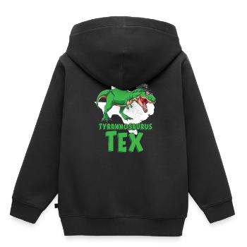 Dinosaure Dinosaure adulte - Sweat Premium à capuche enfant bio - noir - Dos - AI Model Kid Male (0cm)