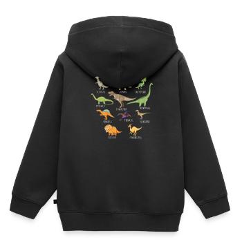 Dinosaure Dinosaure adulte - Sweat Premium à capuche enfant bio - noir - Dos - AI Model Kid Male (0cm)