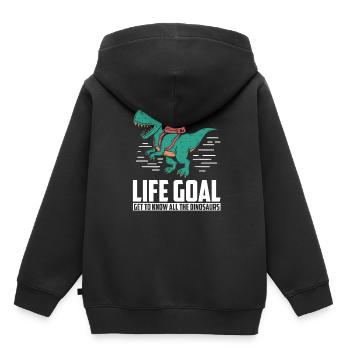Dinosaure Dinosaure adulte - Sweat Premium à capuche enfant bio - noir - Dos - AI Model Kid Male (0cm)