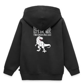 Dinosaure Dinosaure adulte - Sweat Premium à capuche enfant bio - noir - Dos - AI Model Kid Male (0cm)