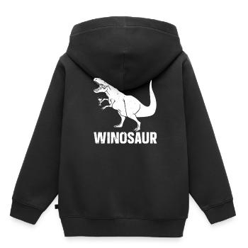 Dinosaure Dinosaure adulte - Sweat Premium à capuche enfant bio - noir - Dos - AI Model Kid Male (0cm)