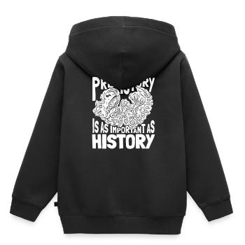Dinosaure Dinosaure adulte - Sweat Premium à capuche enfant bio - noir - Dos - AI Model Kid Male (0cm)