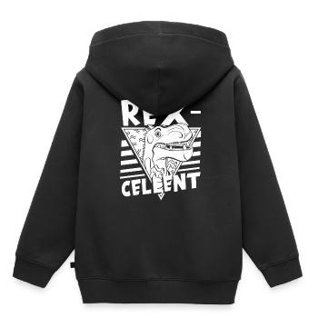Dinosaure Dinosaure adulte - Sweat Premium à capuche enfant bio - noir - Dos - AI Model Kid Male (0cm)