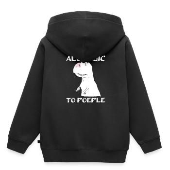 Dinosaure Dinosaure adulte - Sweat Premium à capuche enfant bio - noir - Dos - AI Model Kid Male (0cm)