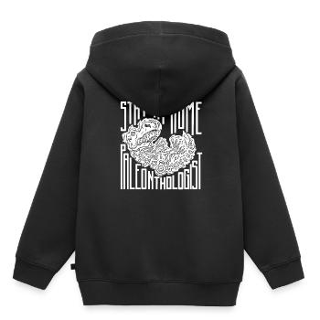Dinosaure Dinosaure adulte - Sweat Premium à capuche enfant bio - noir - Dos - AI Model Kid Male (0cm)