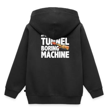 Ingénieur Ingénieur Tunnel Ingénieur Minier - Sweat Premium à capuche enfant bio - noir - Dos - AI Model Kid Male (0cm)