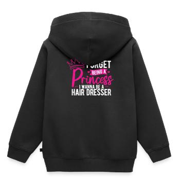 Coiffeur Coiffeur Coiffeur - Sweat Premium à capuche enfant bio - noir - Dos - AI Model Kid Male (0cm)