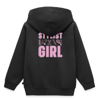 Coiffeur Coiffeur Coiffeur - Sweat Premium à capuche enfant bio - noir - Dos - AI Model Kid Male (0cm)