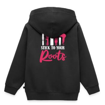 Coiffeur Coiffeur Coiffeur - Sweat Premium à capuche enfant bio - noir - Dos - AI Model Kid Male (0cm)