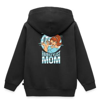 Coiffeur Coiffeur Coiffeur - Sweat Premium à capuche enfant bio - noir - Dos - AI Model Kid Male (0cm)