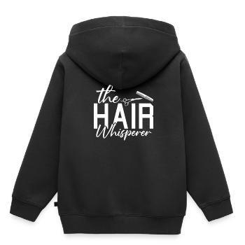 Coiffeur Coiffeur Coiffeur - Sweat Premium à capuche enfant bio - noir - Dos - AI Model Kid Male (0cm)