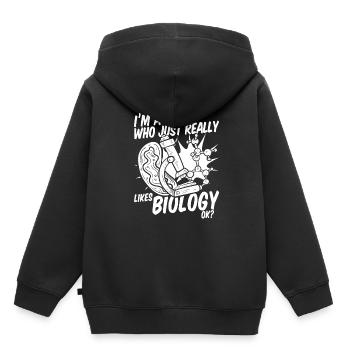 Biologie Biologe Kinder Biologie - Kinder Premium Organic Hoodie - Schwarz - Hinten - AI Model Kid Male (0cm)