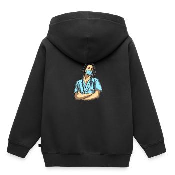 Infirmier - Sweat Premium à capuche enfant bio - noir - Dos - AI Model Kid Male (0cm)