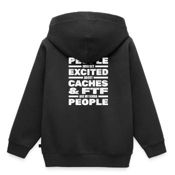 Geocache Geocacher - Kids Premium Organic Hoodie - black - Back - AI Model Kid Male (0cm)