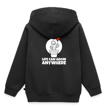 Kaktus Garten Kaktus - Kinder Premium Organic Hoodie - Schwarz - Hinten - AI Model Kid Male (0cm)